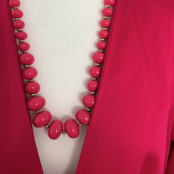 Two piece pant suit hot pink and white size 14 - Picture 4 of 6